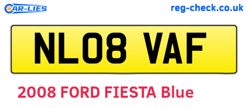 NL08VAF are the vehicle registration plates.
