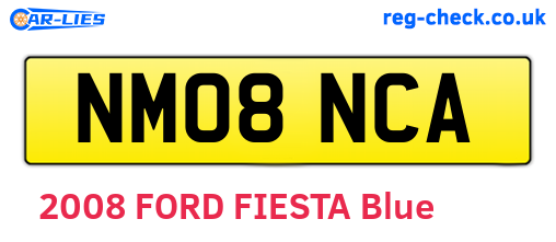 NM08NCA are the vehicle registration plates.