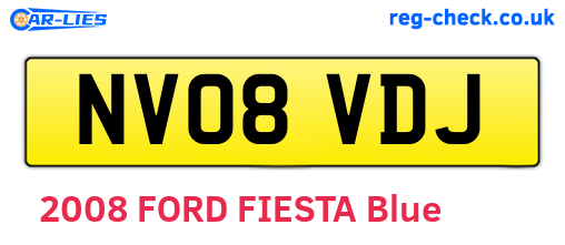 NV08VDJ are the vehicle registration plates.
