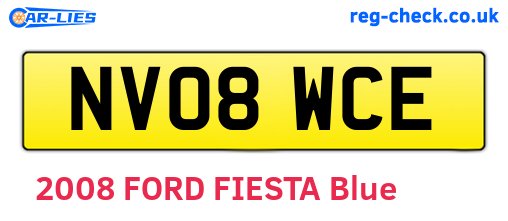 NV08WCE are the vehicle registration plates.