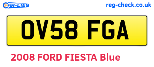 OV58FGA are the vehicle registration plates.