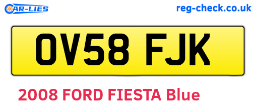 OV58FJK are the vehicle registration plates.