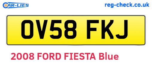 OV58FKJ are the vehicle registration plates.