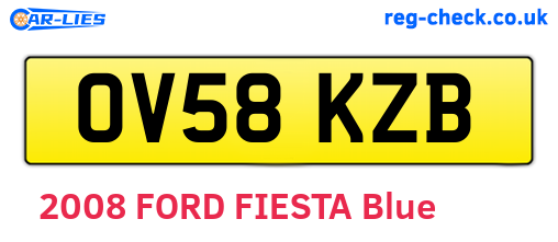 OV58KZB are the vehicle registration plates.
