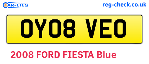 OY08VEO are the vehicle registration plates.