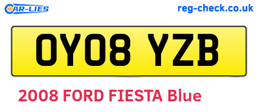OY08YZB are the vehicle registration plates.