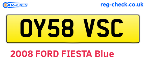 OY58VSC are the vehicle registration plates.