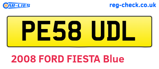 PE58UDL are the vehicle registration plates.