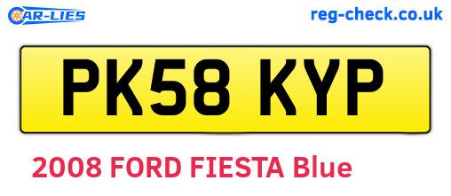PK58KYP are the vehicle registration plates.