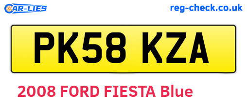PK58KZA are the vehicle registration plates.