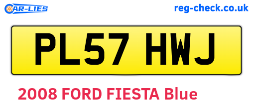 PL57HWJ are the vehicle registration plates.