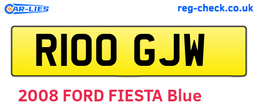 R100GJW are the vehicle registration plates.