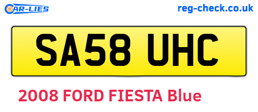 SA58UHC are the vehicle registration plates.