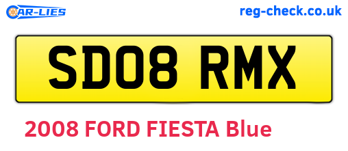 SD08RMX are the vehicle registration plates.