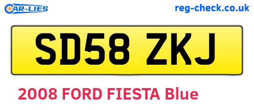 SD58ZKJ are the vehicle registration plates.