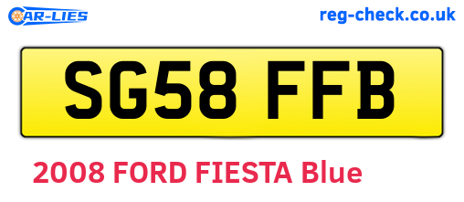 SG58FFB are the vehicle registration plates.