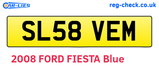 SL58VEM are the vehicle registration plates.