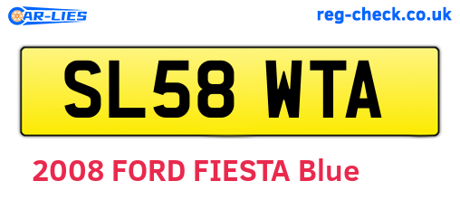 SL58WTA are the vehicle registration plates.