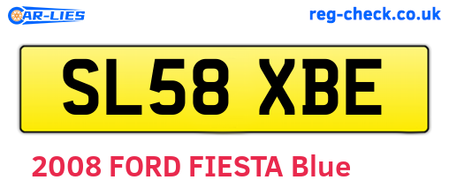 SL58XBE are the vehicle registration plates.