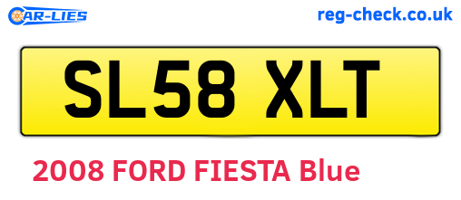 SL58XLT are the vehicle registration plates.