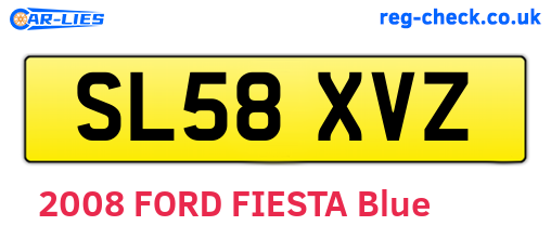 SL58XVZ are the vehicle registration plates.