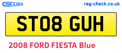 ST08GUH are the vehicle registration plates.