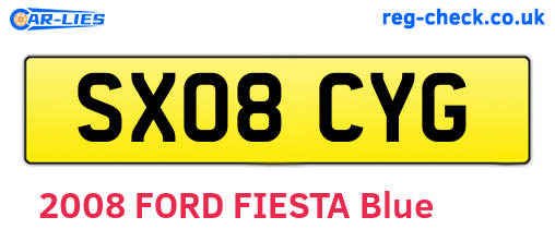 SX08CYG are the vehicle registration plates.