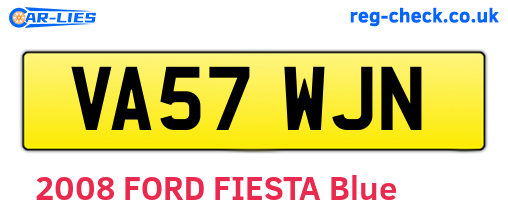 VA57WJN are the vehicle registration plates.