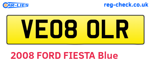 VE08OLR are the vehicle registration plates.