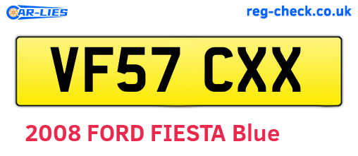 VF57CXX are the vehicle registration plates.
