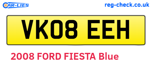 VK08EEH are the vehicle registration plates.