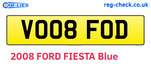 VO08FOD are the vehicle registration plates.