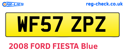 WF57ZPZ are the vehicle registration plates.