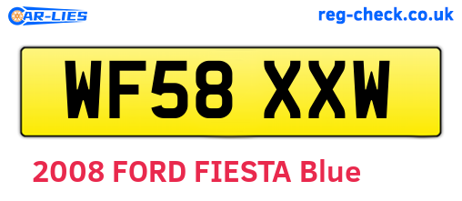 WF58XXW are the vehicle registration plates.