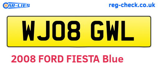 WJ08GWL are the vehicle registration plates.