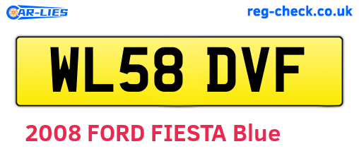 WL58DVF are the vehicle registration plates.
