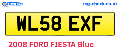 WL58EXF are the vehicle registration plates.