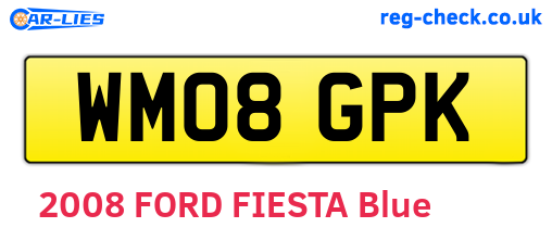 WM08GPK are the vehicle registration plates.