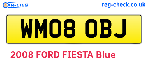 WM08OBJ are the vehicle registration plates.