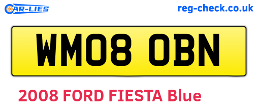 WM08OBN are the vehicle registration plates.