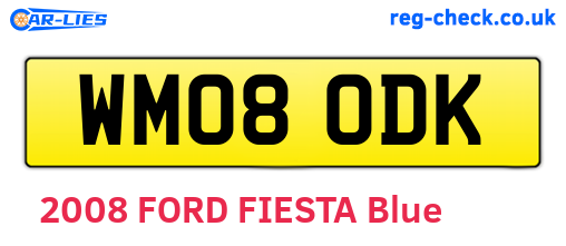 WM08ODK are the vehicle registration plates.