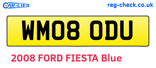 WM08ODU are the vehicle registration plates.