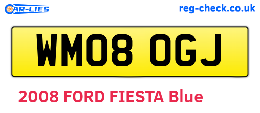 WM08OGJ are the vehicle registration plates.