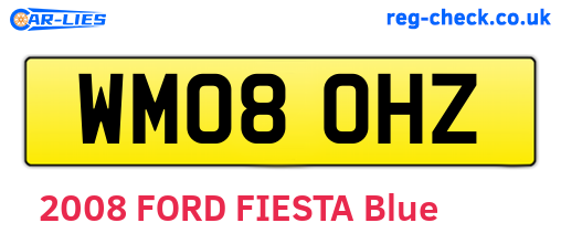 WM08OHZ are the vehicle registration plates.