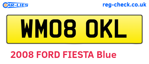 WM08OKL are the vehicle registration plates.