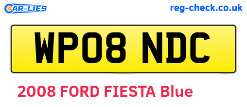 WP08NDC are the vehicle registration plates.