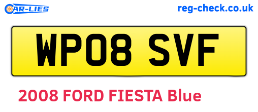 WP08SVF are the vehicle registration plates.