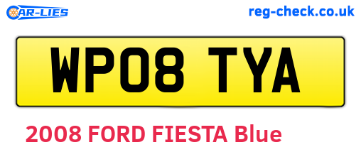 WP08TYA are the vehicle registration plates.
