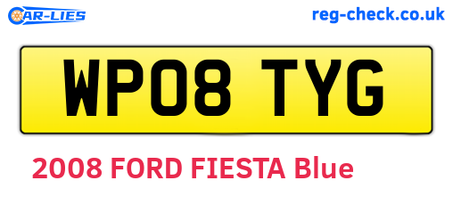 WP08TYG are the vehicle registration plates.