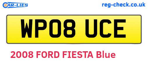 WP08UCE are the vehicle registration plates.